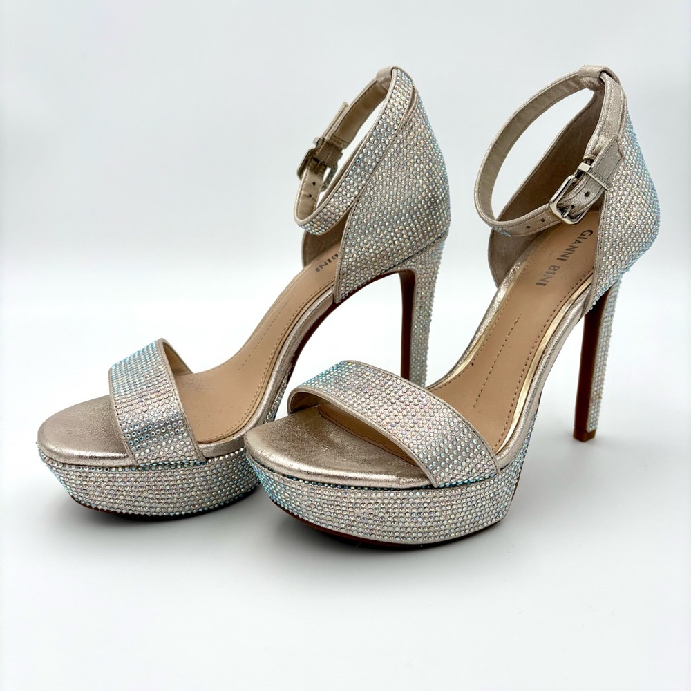 ✨ GIANNI BINI Rhinestone Platform Heels | Vegas Glam
